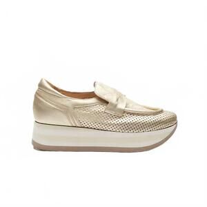 NEW SOFTWAVES women's christal platform sneaker in platino/coco